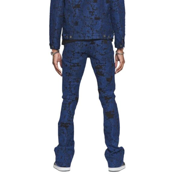 Valabasas Stacked "Blue Moon" Denim Jean - Blue/Black Size 40 NWT - Picture 2 of 10